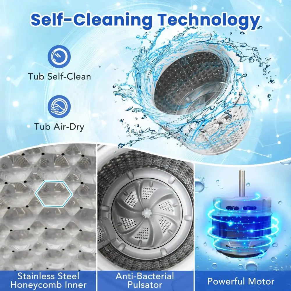 Full-Automatic Washing Machine Washer and Spin Combo-White Costway