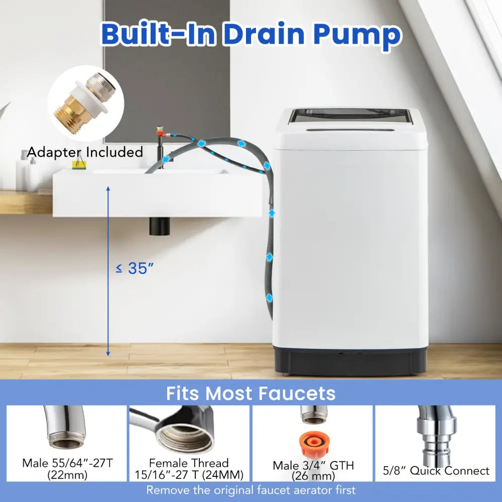 Full-Automatic Washing Machine Washer and Spin Combo-White - White - Washing Machines
