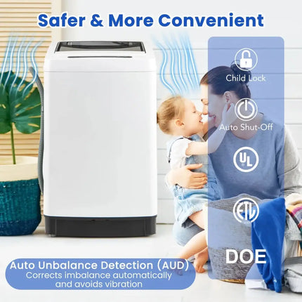 Full-Automatic Washing Machine Washer and Spin Combo-White Costway