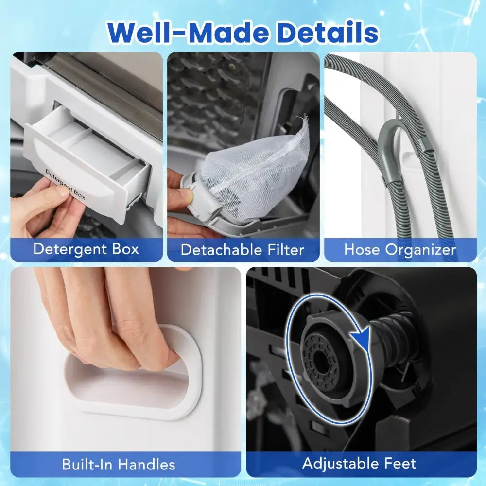 Full-Automatic Washing Machine Washer and Spin Combo-White Costway