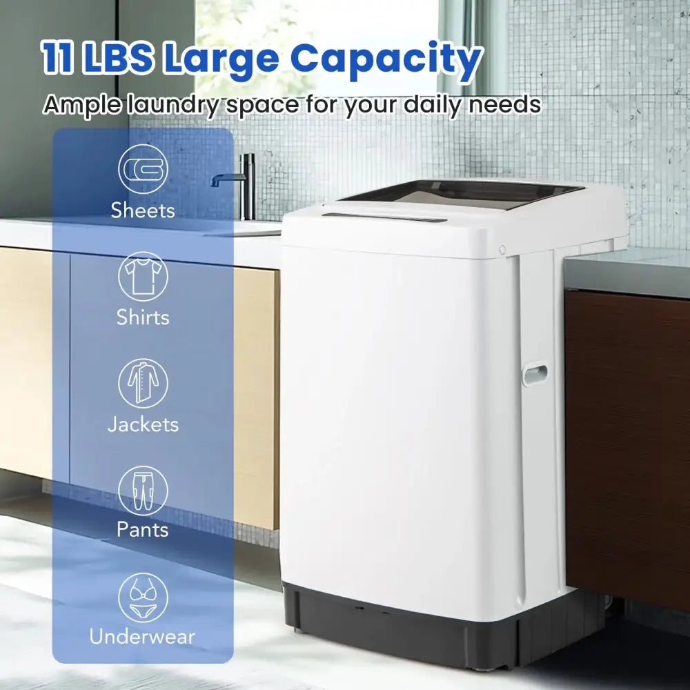 Full-Automatic Washing Machine Washer and Spin Combo-White Costway