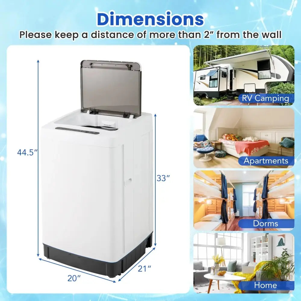 Full-Automatic Washing Machine Washer and Spin Combo-White Costway