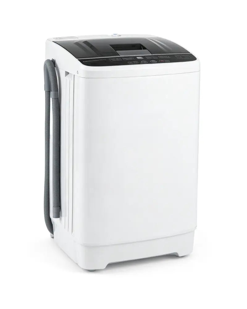 Full Automatic Washing Machine with 8 Preset Programs 6 Water Levels and Built-in Drain Pump-White - White - Washing