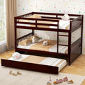 Full over Full Bunk Bed Platform Wood Bed-Brown - Brown - Bunk Bed Frame