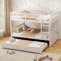 Full over Full Bunk Bed Platform Wood Bunk Bed - White - Bunk Bed Frame