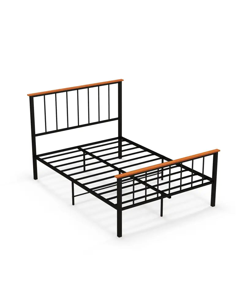 Full/Queen Bed Frame with Headboard and Footboard-Full Size - Black - Simple Bed Frame