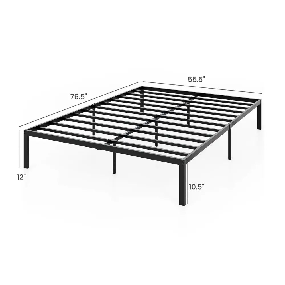 Full/Queen/King Size Metal Bed Frame Heavy Duty Support Slats Mattress Foundation-Full Size - Black - Simple Bed Frame