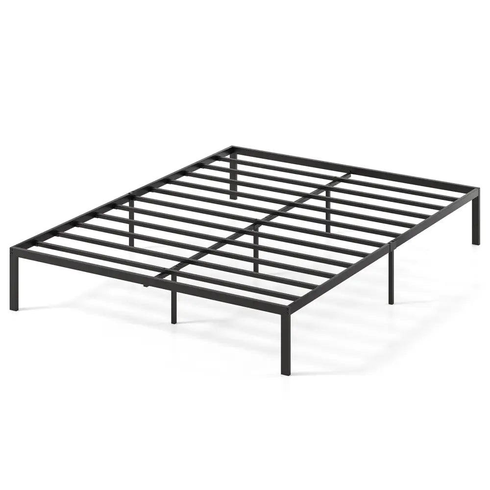 Full/Queen/King Size Metal Bed Frame Heavy Duty Support Slats Mattress Foundation-Queen Size - Black - Simple Bed Frame