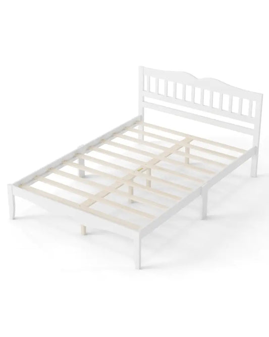 Full/Queen Size Modern Farmhouse Style Bed Frame with Solid Wood Frame-FullSize - Simple Bed Frame