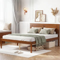 Full/Queen/Twin Size Bed Frame Farmhouse Wooden Platform Bed with Headboard-Full Size - Simple Bed Frame