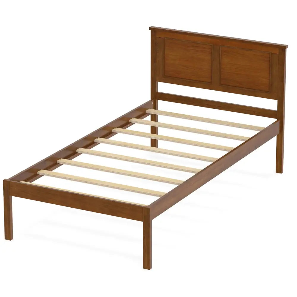 Full/Queen/Twin Size Bed Frame Farmhouse Wooden Platform Bed with Headboard-Twin Size - Simple Bed Frame