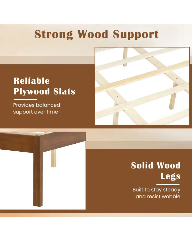 Full/Queen/Twin Size Bed Frame Farmhouse Wooden Platform Bed with Headboard-Queen Size - Simple Bed Frame