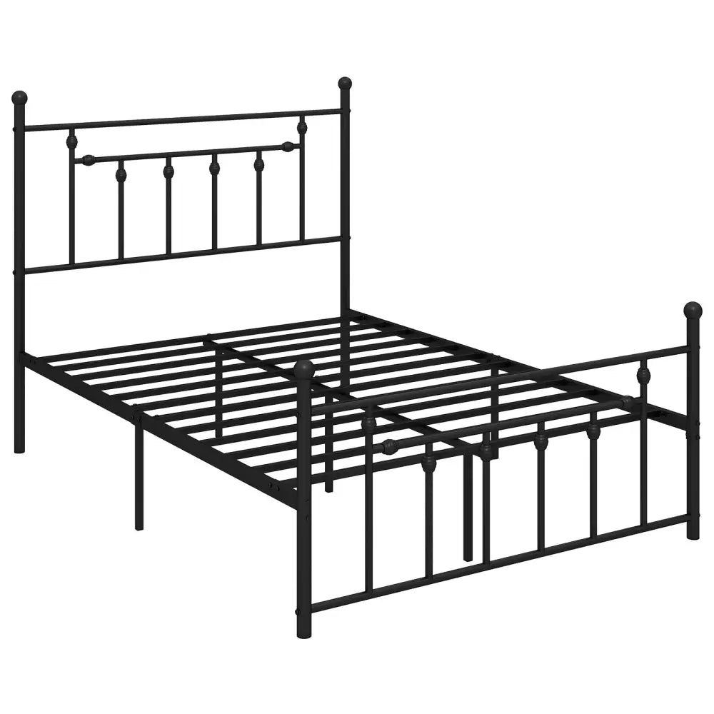 Full/Queen/Twin Size Heavy-duty Metal Bed Frame with Headboard-Full Size - Black - Simple Bed Frame