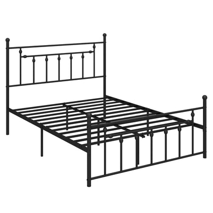 Full/Queen/Twin Size Heavy-duty Metal Bed Frame with Headboard-Queen Size - Black - Simple Bed Frame