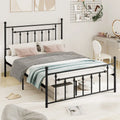 Full/Queen/Twin Size Heavy-duty Metal Bed Frame with Headboard-Queen Size - Black - Simple Bed Frame