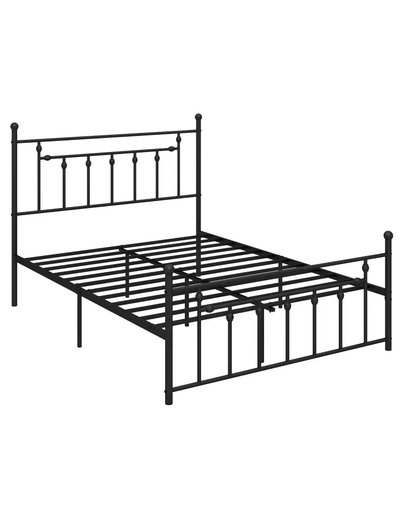 Full/Queen/Twin Size Heavy-duty Metal Bed Frame with Headboard-Queen Size - Black - Simple Bed Frame