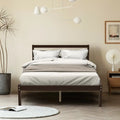 Full Size Bed frame Foundation with Solid Wooden Slat Suppor - Simple Bed Frame