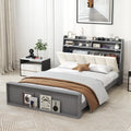 Full Size Bed Frame with Storage Modern Platform Bed with Headboard-Full Size - Gray - Simple Bed Frame