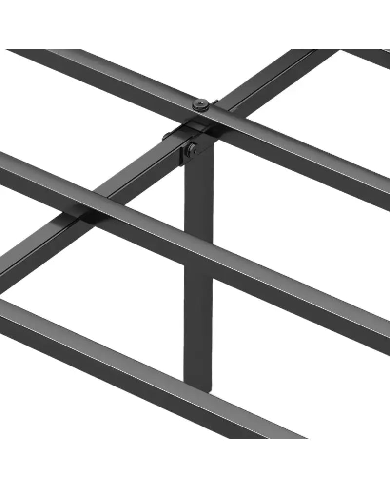 Full Size Platform Bed with Headboard and Metal Frame-Full Size - Black - Simple Bed Frame