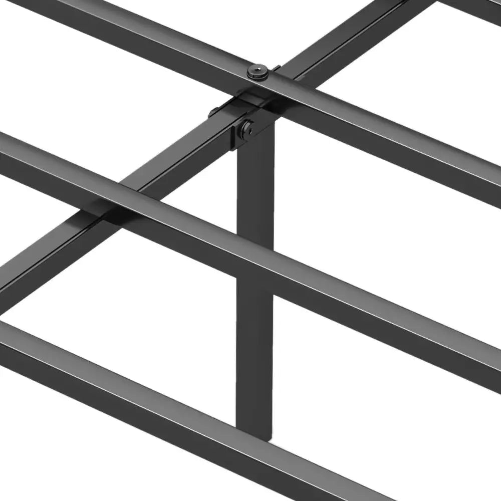 Full Size Platform Bed with Headboard and Metal Frame-Full Size - Black - Simple Bed Frame