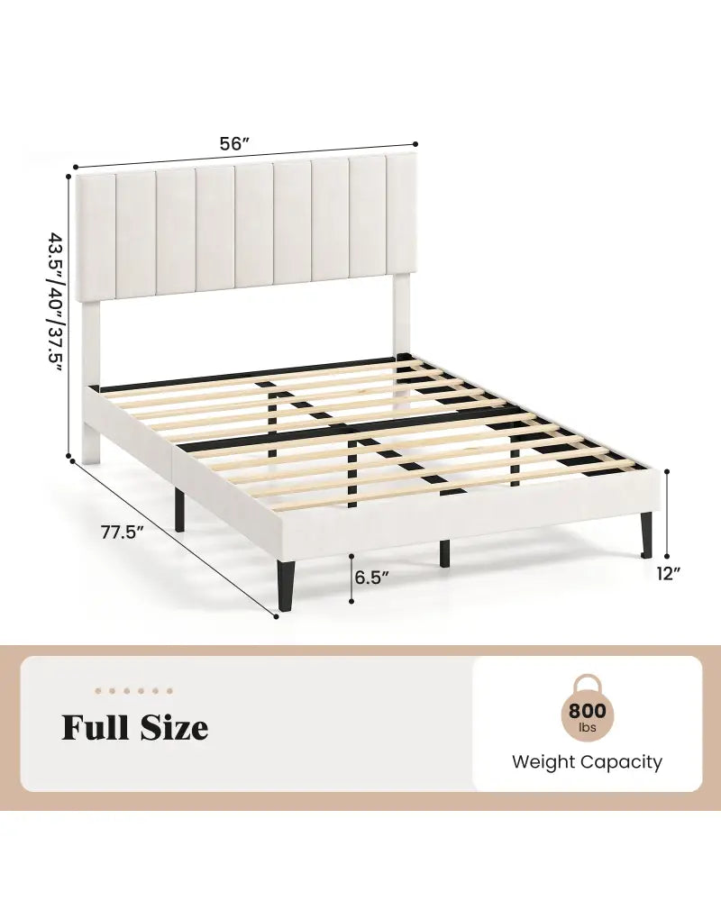 Full Size Velvet Upholstered Platform Bed Frame - Simple Bed Frame