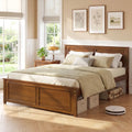 Full Size Wooden Bed Frame with Headboard - Simple Bed Frame