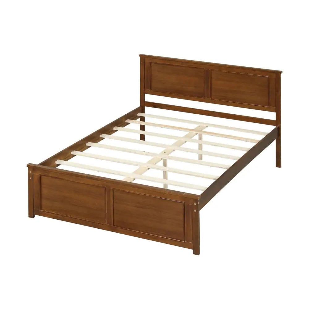 Full Size Wooden Bed Frame with Headboard - Simple Bed Frame