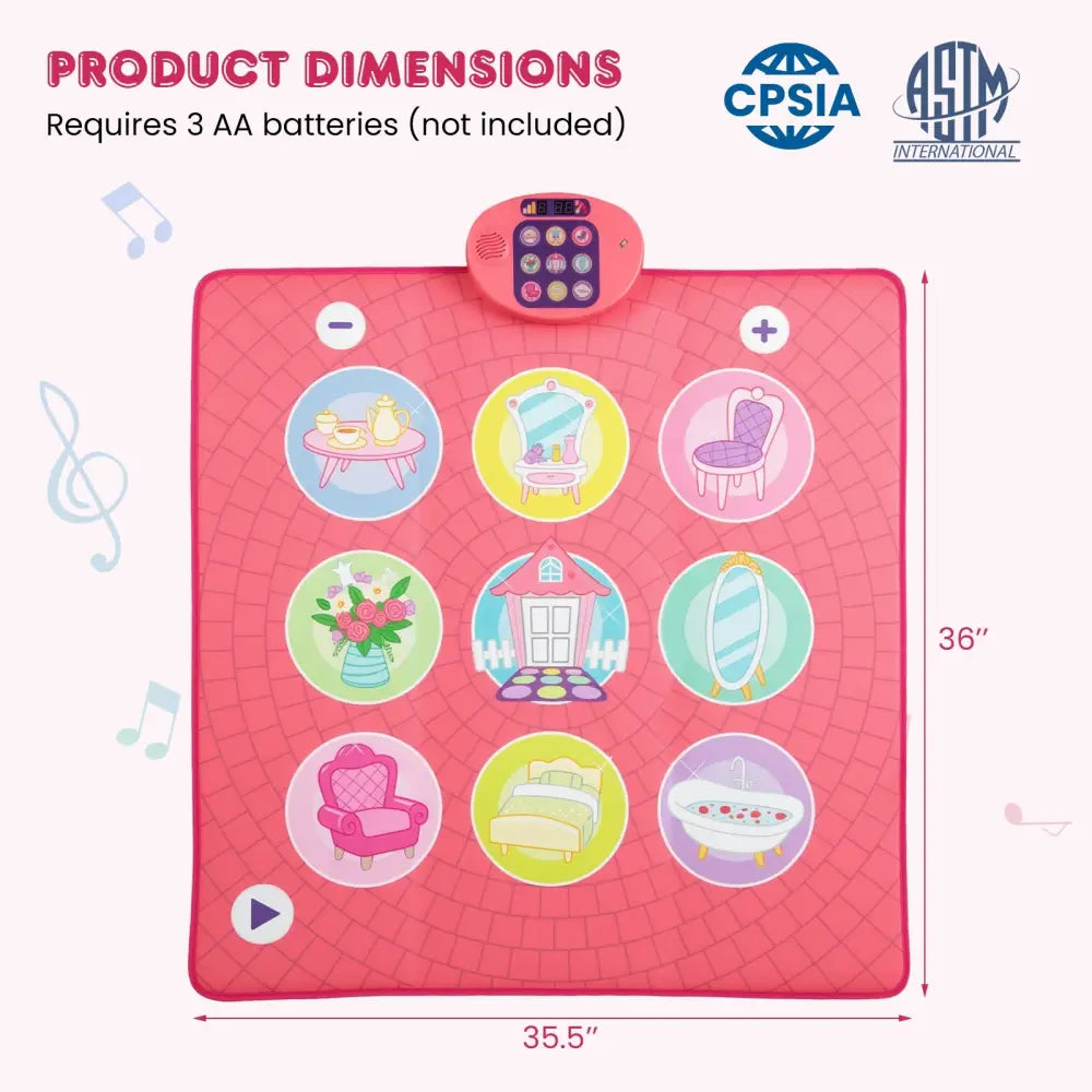 Fun Dance Mat for Kids Dance Pad Game Toy - Pink - Pianos & Keyboards