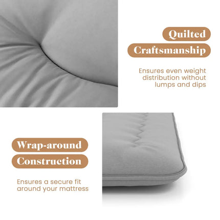 Futon Mattress with Washable Cover and Carry Bag-Full Size - Gray - Mattresses