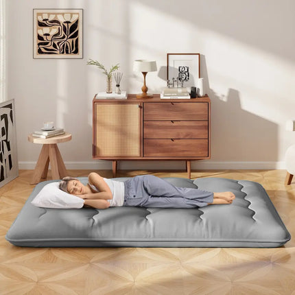 Futon Mattress with Washable Cover and Carry Bag-Full Size - Gray - Mattresses