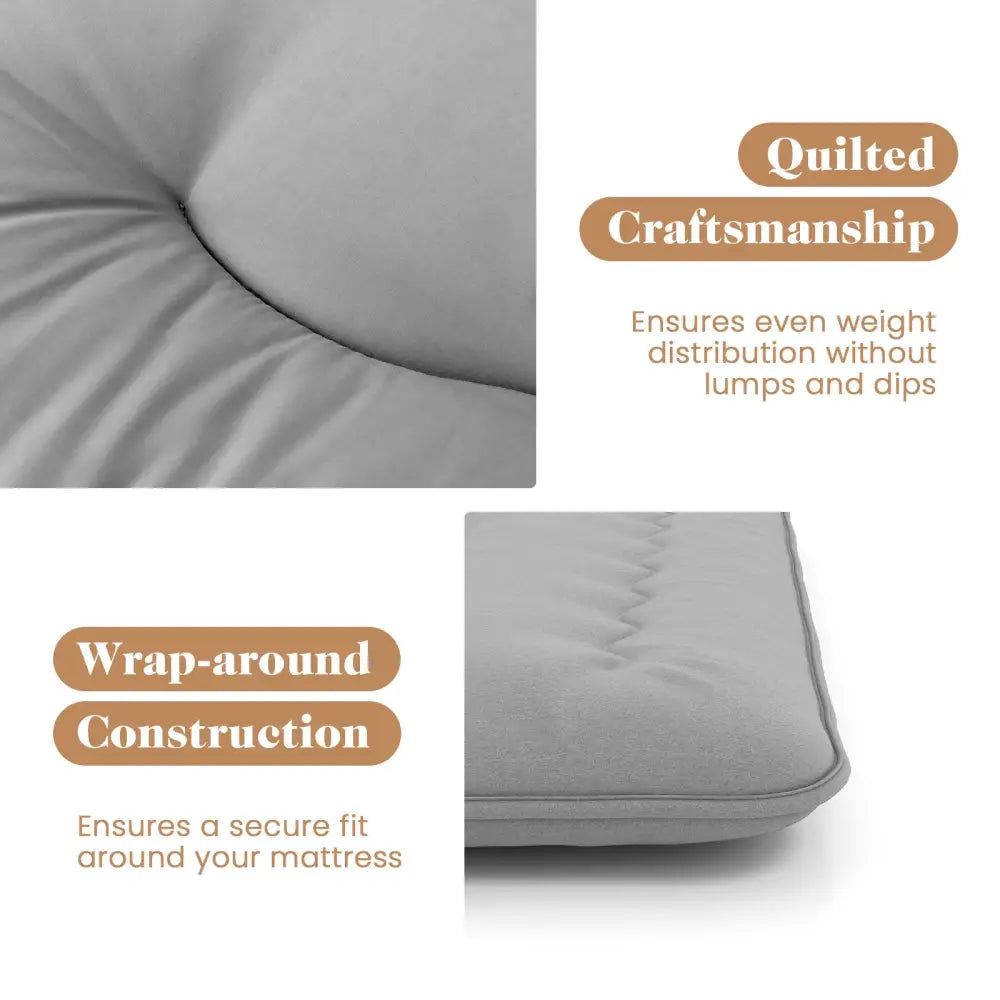 Futon Mattress with Washable Cover and Carry Bag-Full Size - Gray - Mattresses