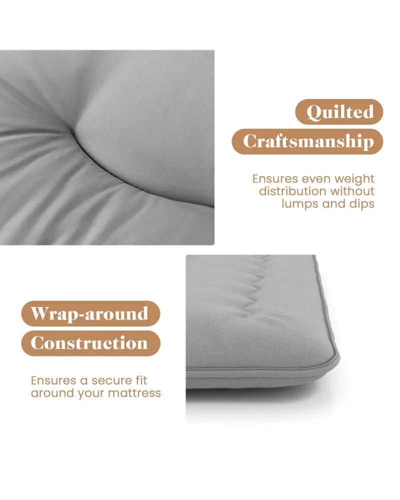 Futon Mattress with Washable Cover and Carry Bag-Full Size - Gray - Mattresses