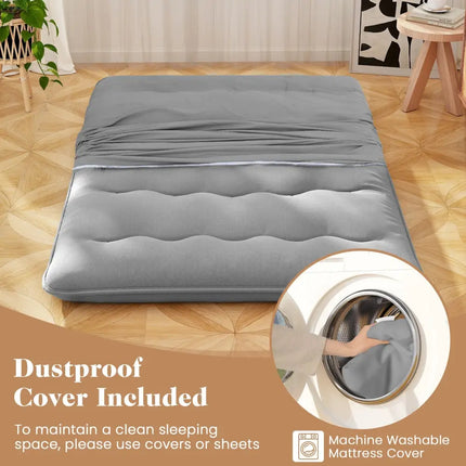 Futon Mattress with Washable Cover and Carry Bag-Full Size - Gray - Mattresses