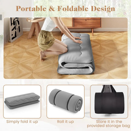 Futon Mattress with Washable Cover and Carry Bag-Full Size - Gray - Mattresses
