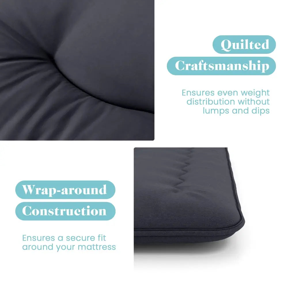 Futon Mattress with Washable Cover and Foldable Mat-Full Size - Black - Mattresses