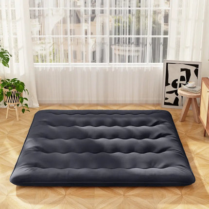 Futon Mattress with Washable Cover and Foldable Mat-King Size - Black - Mattresses
