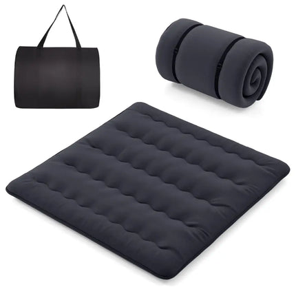 Futon Mattress with Washable Cover and Foldable Mat-King Size - Black - Mattresses