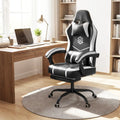 Gaming Chair Height Adjustable Computer Chair with Headrest Ergonomic Office Task Chair-Black - Black - Gaming Chairs