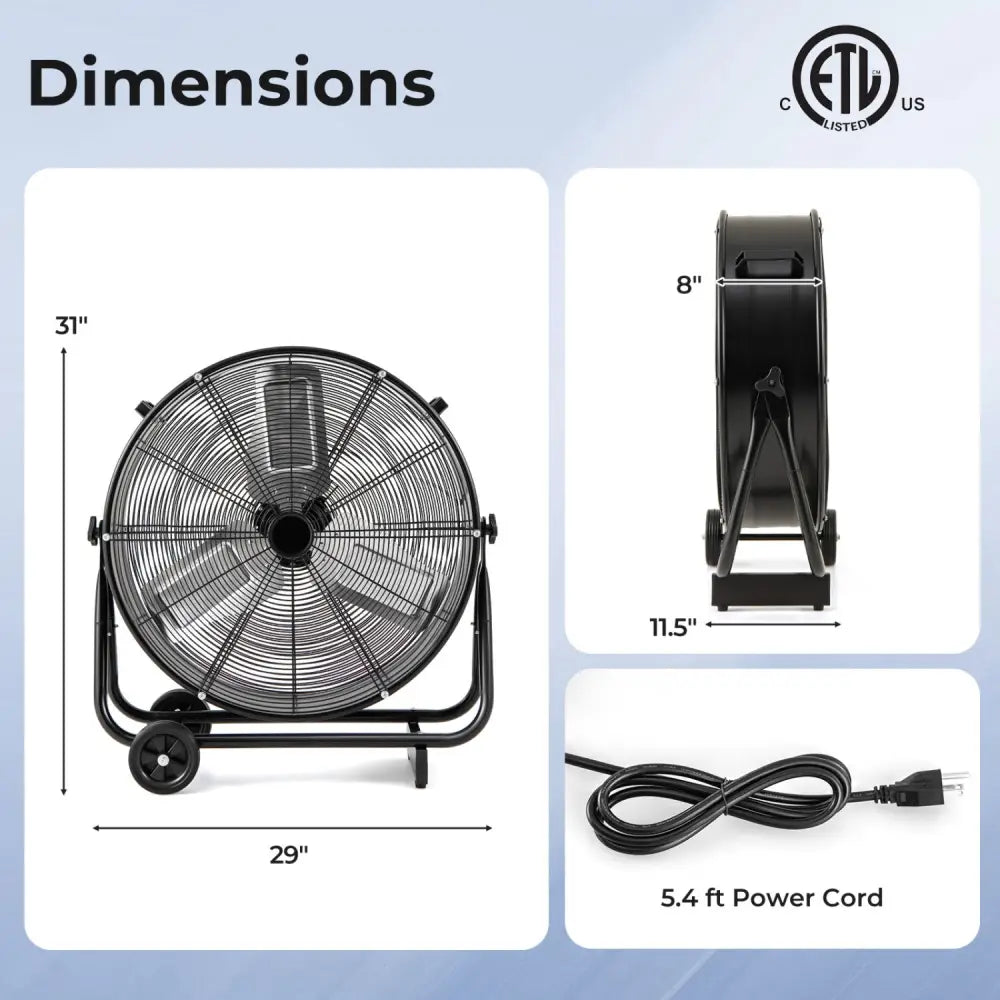 Garage & Warehouse Climate Control Bundle: Dehumidifier + Industrial Drum Fan - Climate Control Appliances