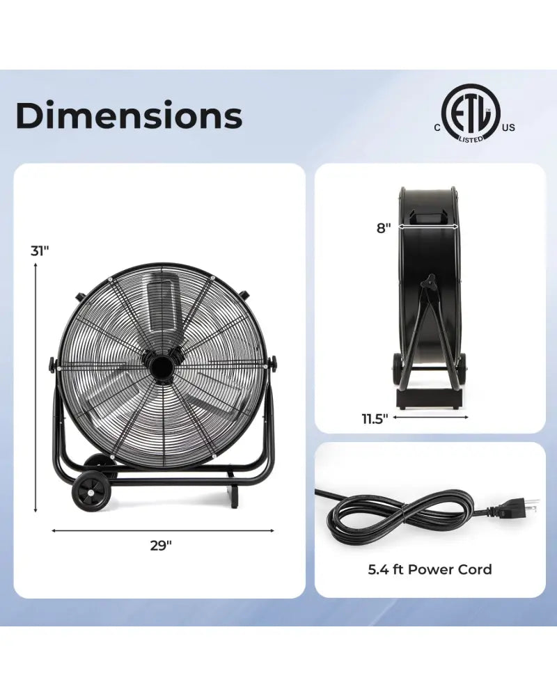 Garage & Warehouse Climate Control Bundle: Dehumidifier + Industrial Drum Fan - Climate Control Appliances