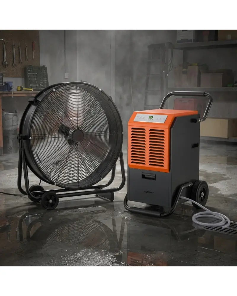 Garage & Warehouse Climate Control Bundle: Dehumidifier + Industrial Drum Fan - Climate Control Appliances