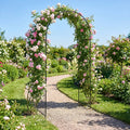 Garden Arch 87 Inches Tall Heavy Duty Metal Arbor Trellis Archway for Climbing Plants - Garden Arbors