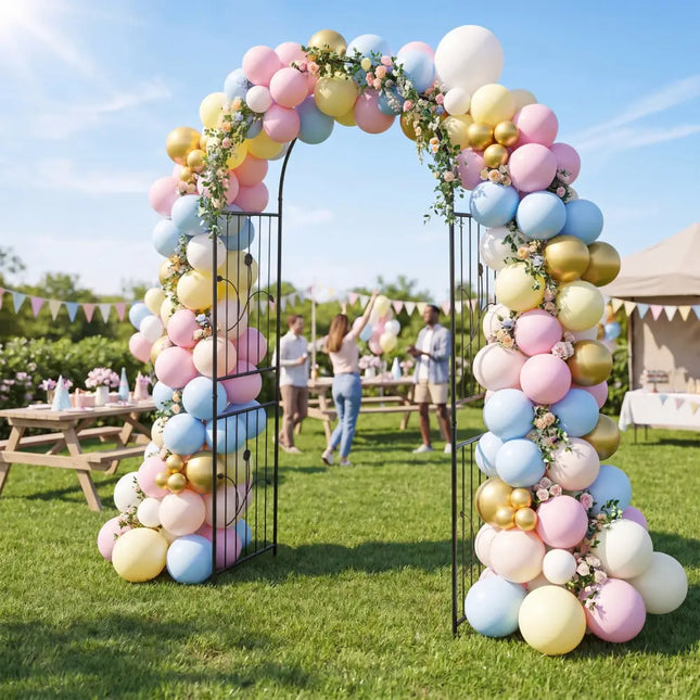 Garden Arch 87 Inches Tall Heavy Duty Metal Arbor Trellis Archway for Climbing Plants - Outdoor Decor
