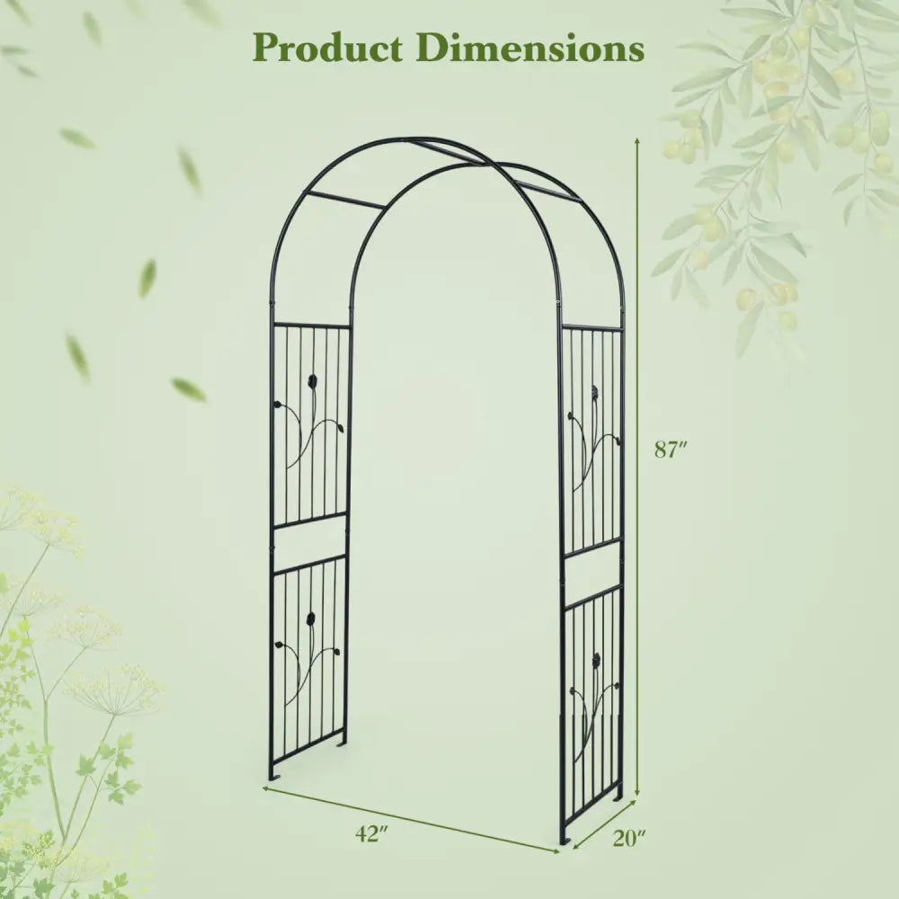Garden Arch 87 Inches Tall Heavy Duty Metal Arbor Trellis Archway for Climbing Plants - Garden Arbors