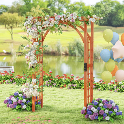 Garden Archway Arch Lattice Trellis Pergola for Climbing Plants and Outdoor Wedding Bridal Decor - Brown - Outdoor Decor