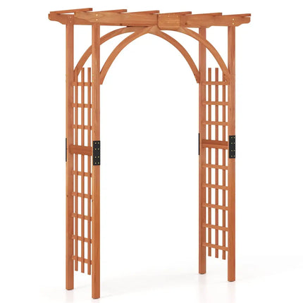 Garden Archway Arch Lattice Trellis Pergola for Climbing Plants and Outdoor Wedding Bridal Decor - Brown - Outdoor Decor