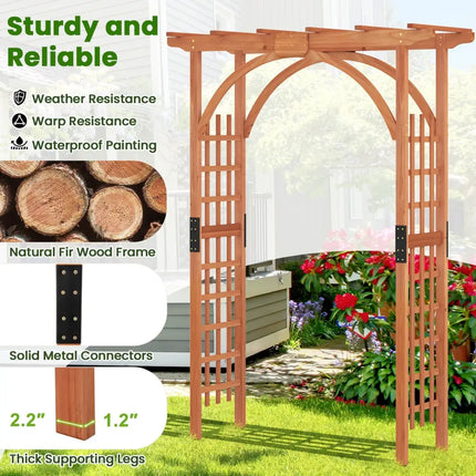 Garden Archway Arch Lattice Trellis Pergola for Climbing Plants and Outdoor Wedding Bridal Decor - Brown - Outdoor Decor