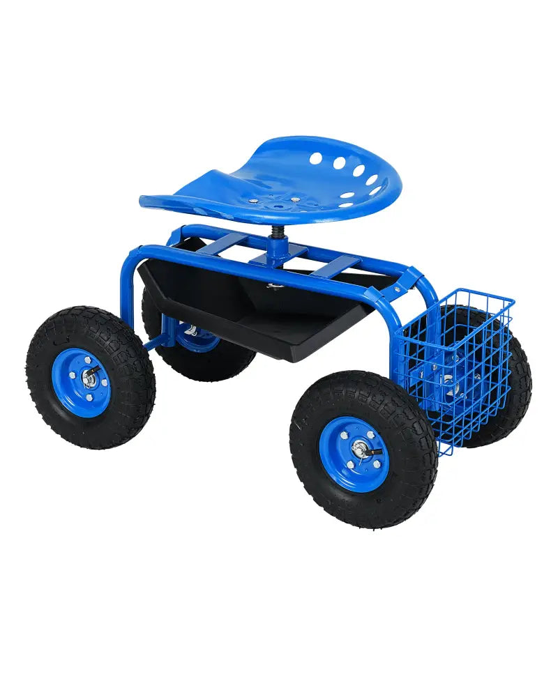 Garden Cart with Heavy Duty Tool Tray-Blue - Blue - Garden Carts