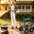 Garden Hose Reel Cart 300 Feet Large Capacity with 4 Wheels and Storage Basket-Gray - Gray - Watering & Irrigation