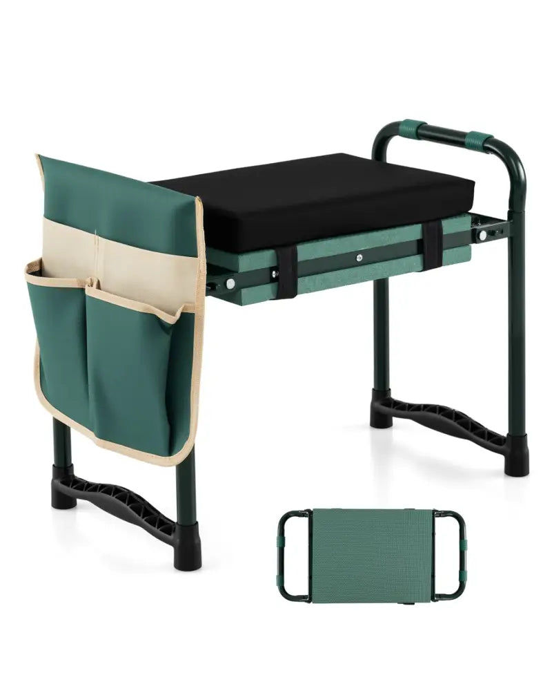 Garden Kneeler and Seat Foldable Gardening Stool with Wide EVA Foam Padding-Green - Green - Garden Tools